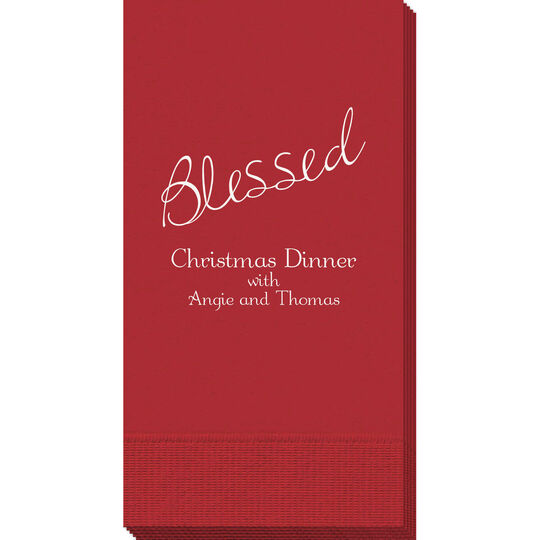 Expressive Script Blessed Guest Towels